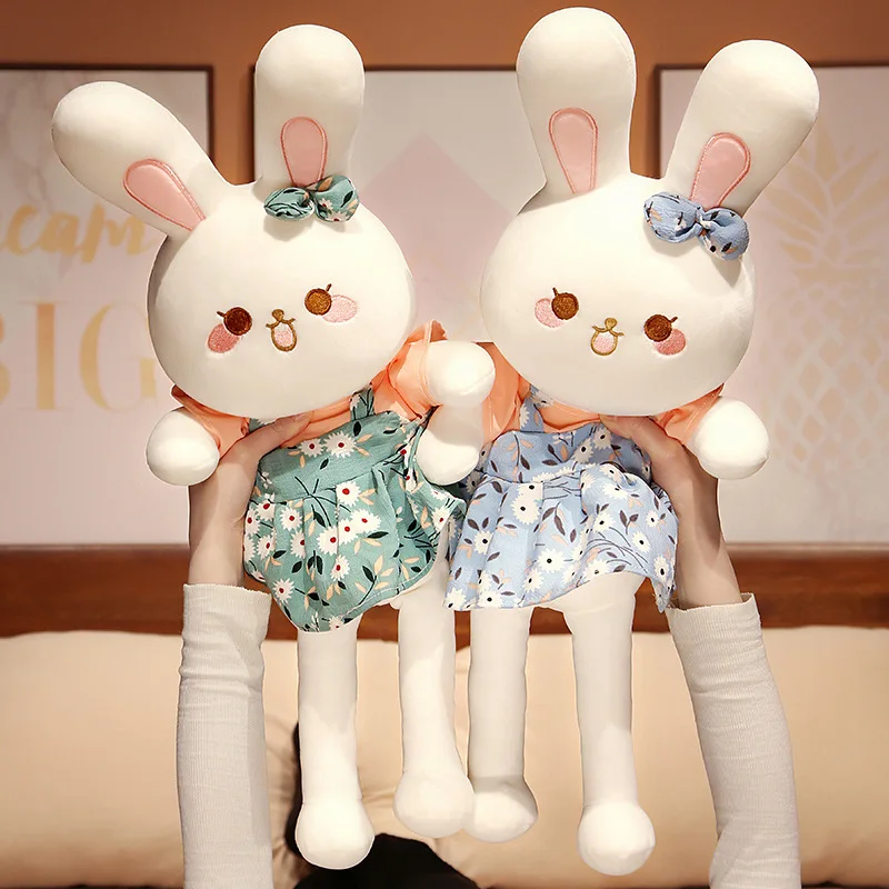 

60/80/100/130cm Cartoon Pastoral Rabbit Plush Toy Cute Stuffed Animals Bunny Plushies Doll Anime Soft Kids Toys for Girls Gifts