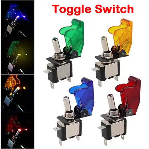 자동차 자동차 보트 트럭 조명 Led 토글 스위치 ON OFF 안전 항공기 플립 업 커버 가드 12V20A 투명
