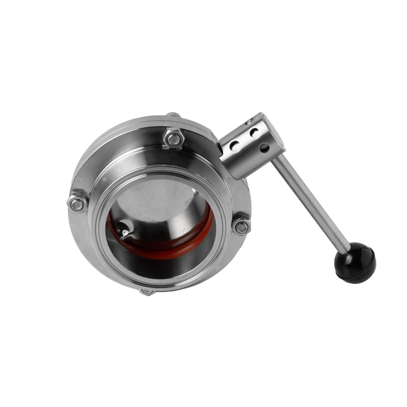 304 stainless steel sanitary grade quick installation butterfly valve clamp type food grade polishing quick link valve switch