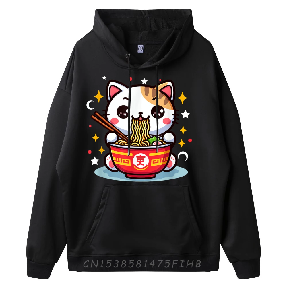 Ramen Noodles Eater Cat Kawaii Ramen Food Lovers Hiphop Streetwear Winter Free Shipping Clothes Father's Day