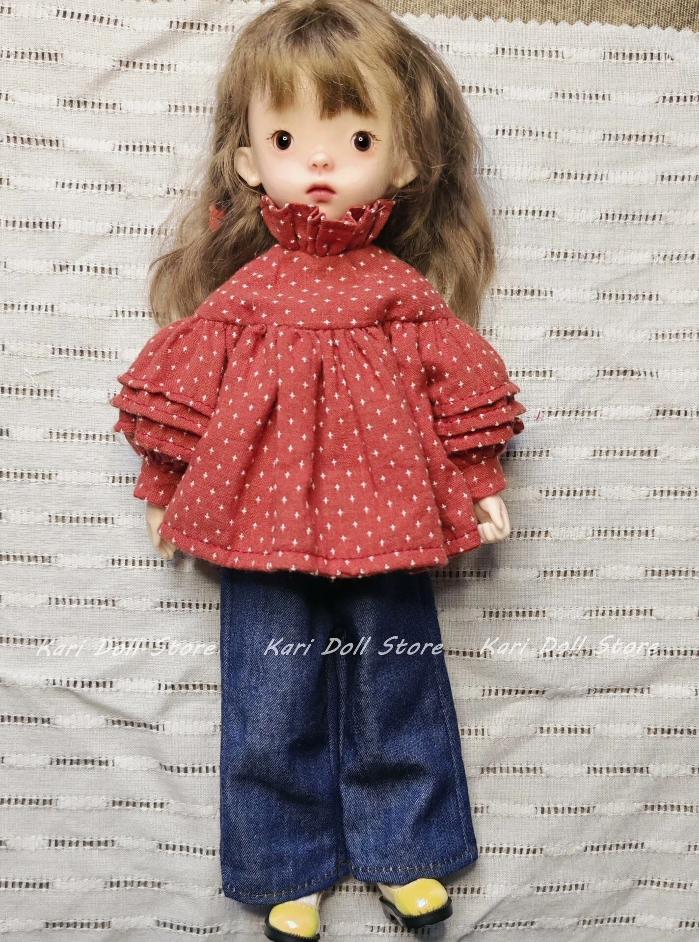 

Kari Doll Clothes and skirts Red polka dot top and Dress set for Landazz Landoudou Doll