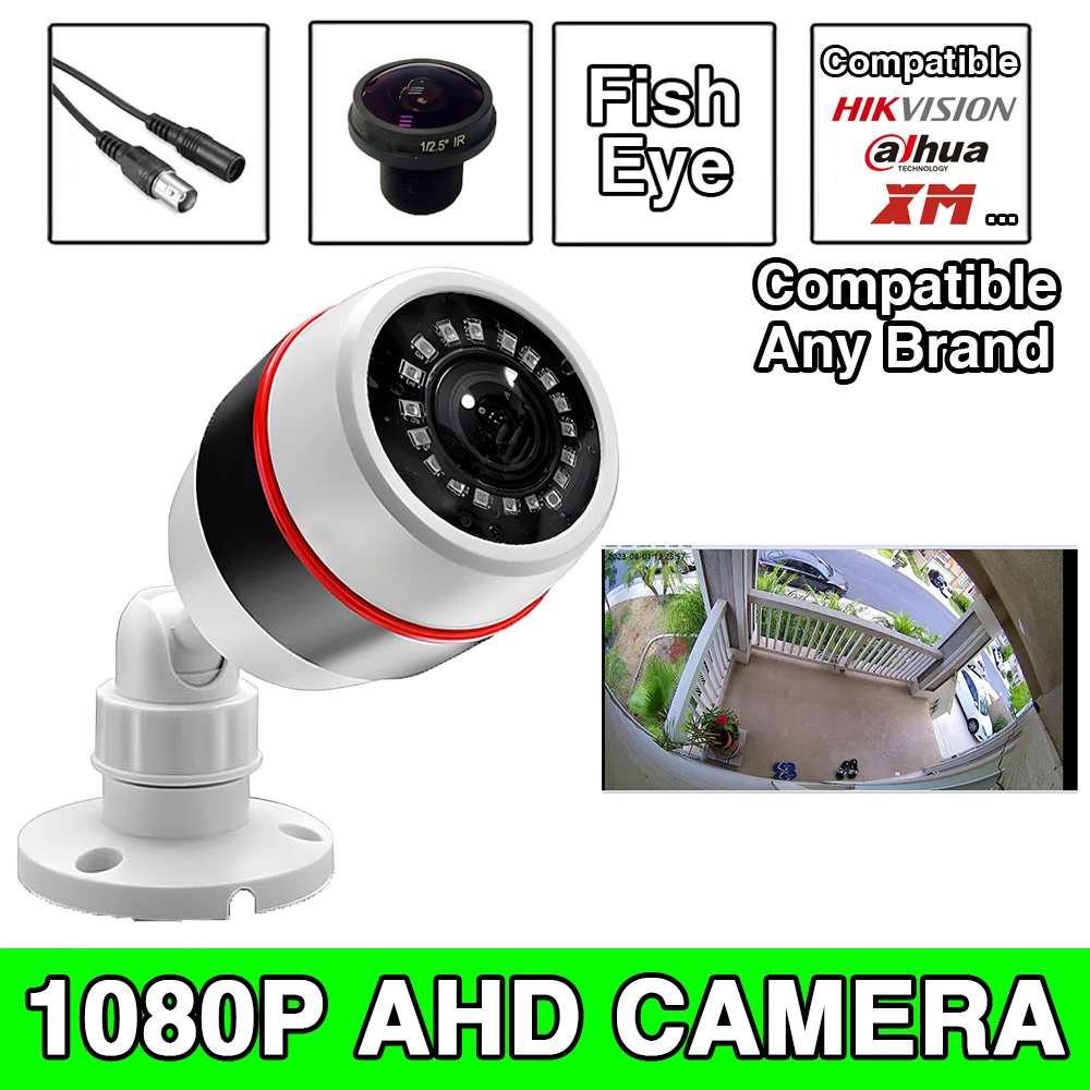 

CVBS/TVI/CVI AHD камера видеонаблюдения «рыбий глаз» 1920*1080P 2MP 165 градусов панорамная 1,7 мм большое поле наружная водонепроницаемая HD ночного видения