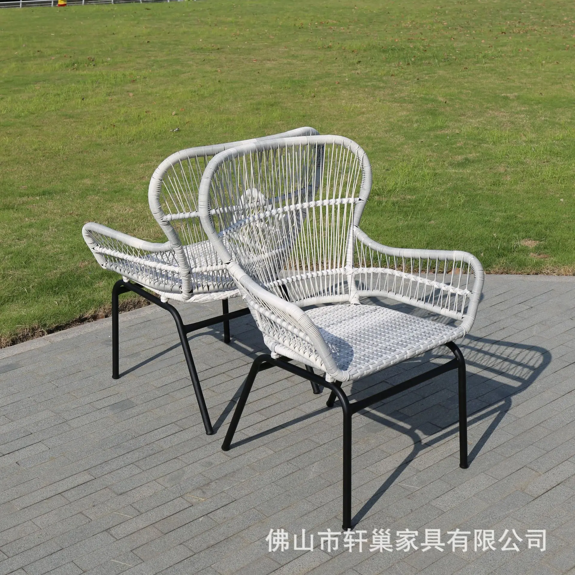 Customized rattan rope woven rattan chairs Tea table Hotel rattan woven outdoor furniture woven leisure chairs