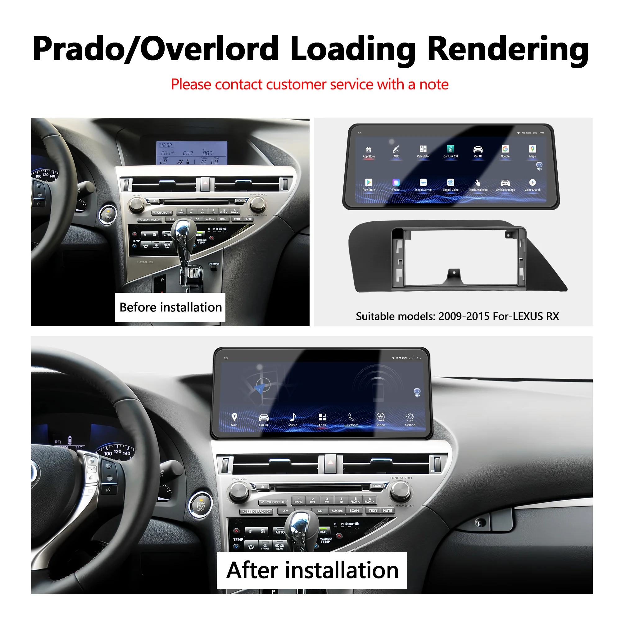 Multimedia Stereo For Lexus RX270/350 (2009-2015) Left Side Wireless CarPlay GPS Navi Radio Player Bluetooth 12.3