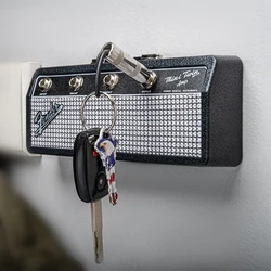 Guitar Key Storage Key Jack Holder Rack Wall-mounted Keychain Holder Vintage Rhinestone Amplifier Home Decoration