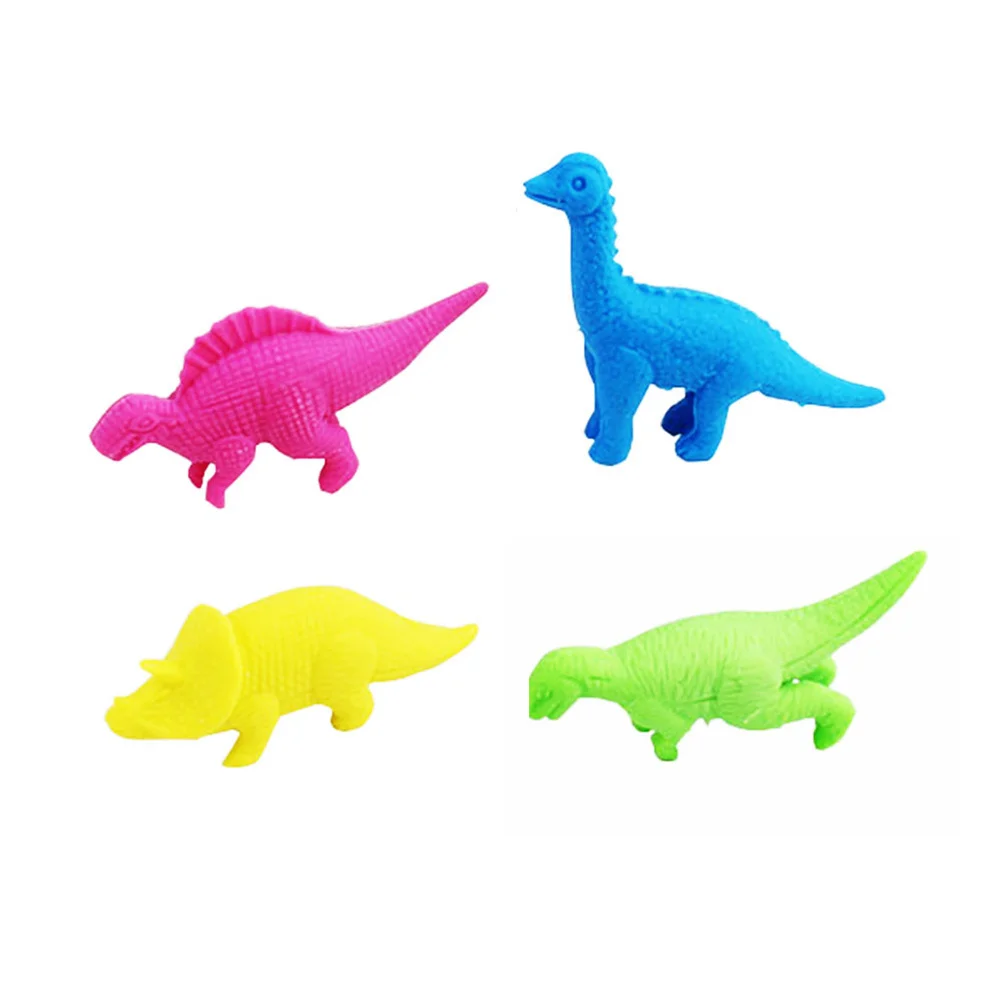 4pcs Dinosaur Erasers Novelty Cartoon School Supplies Stationery Classroom Rewards Birthday Party Favors For