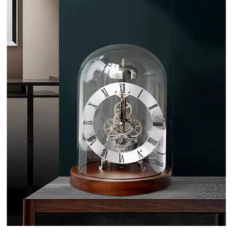 Clock black walnut machinery, timekeeping solid wood luminous light clock decorative ornament
