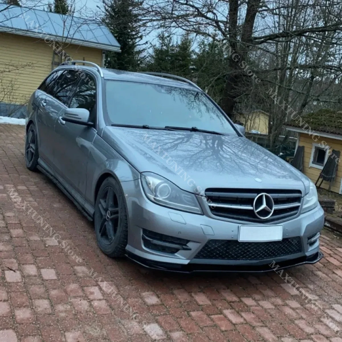 

Накладка-сплиттер на передний бампер в стиле Maxton для Mercedes W204 Sedan S204 Touring C250 C300 C350 AMG LINE Facelift 2011-2014, спойлер