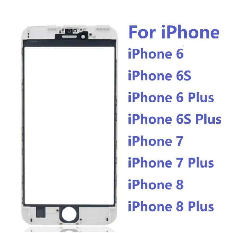 Outer Screen For IPhone 6 6S 7 8 Plus Front Touch Panel LCD Display Glass Cover Repair Replace Parts + OCA