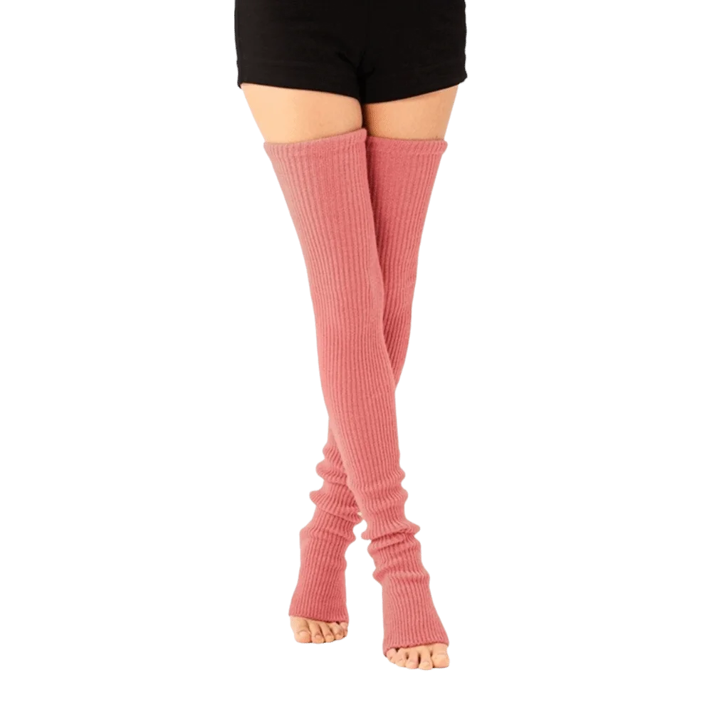 Simple Knitted Leg Warmers Multicolor Stripe Above Knee Socks Lolita JK Thickened Warm Long Stockings Yoga
