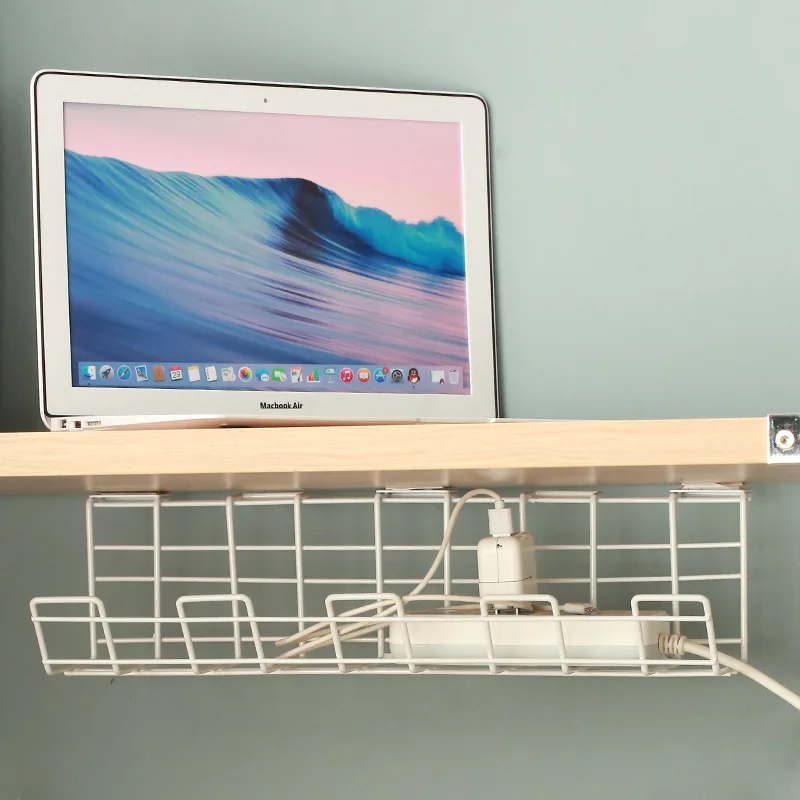 Under Desk Cable Management Tray with Screws Rack Cable Tray Basket for Home Kitchens Wire Management