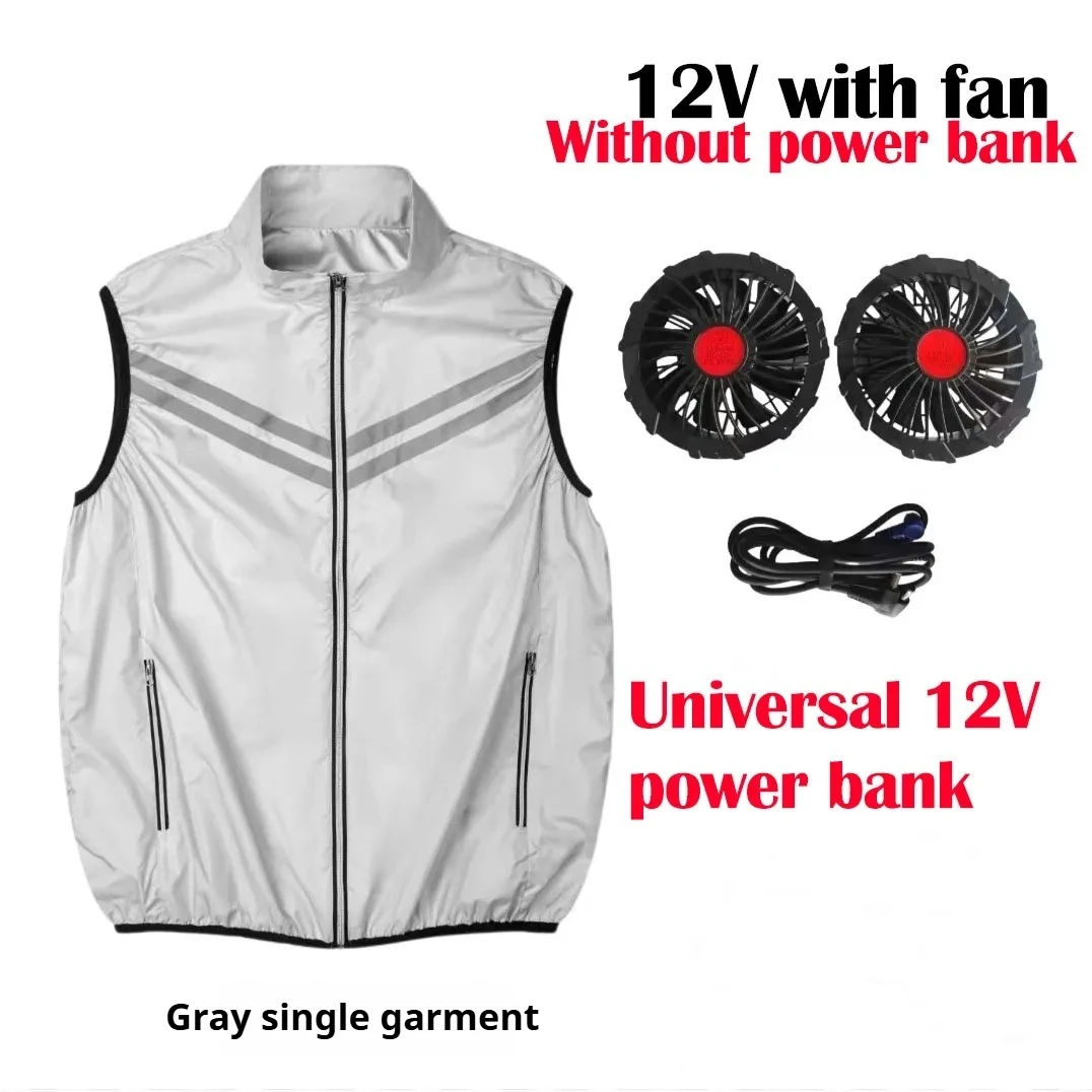 Summer UV Protection Cooling Sleeveless Vest USB Air Conditioning Refrigeration Jacket Lightweight Breathable High Temperature