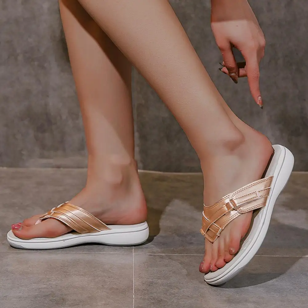 1 Pair Flip Flop Slippers Soft Sole Beach Slippers Non-slip Flip Flop Sandals Ladies Good Touch Open Toe Slippers Footwear