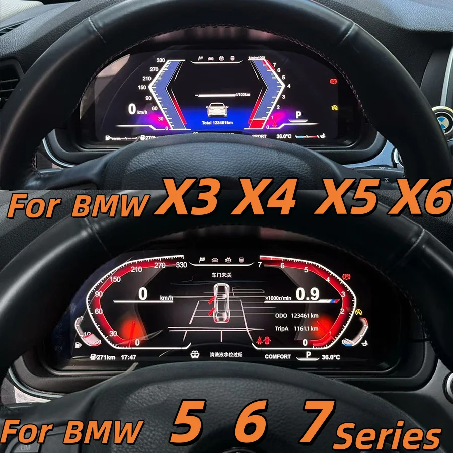 For BMW 5 6 7 Series X3 X4 X5 X6 For BMW GT F 2010-2017 Digital Instrument Speedometer LCD Upgrade 12.3inch Dashboard Cluster