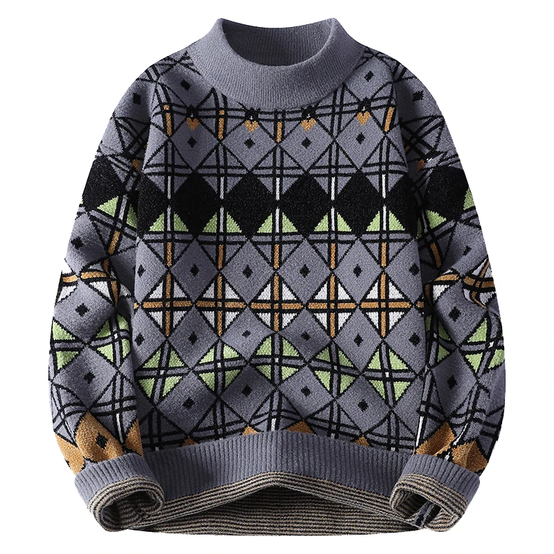 

Men's Faionable Thi Warm Knitted Sweater Autumn Winter Teenagers Embroidery Base irt Personali Match Korean Sle Top