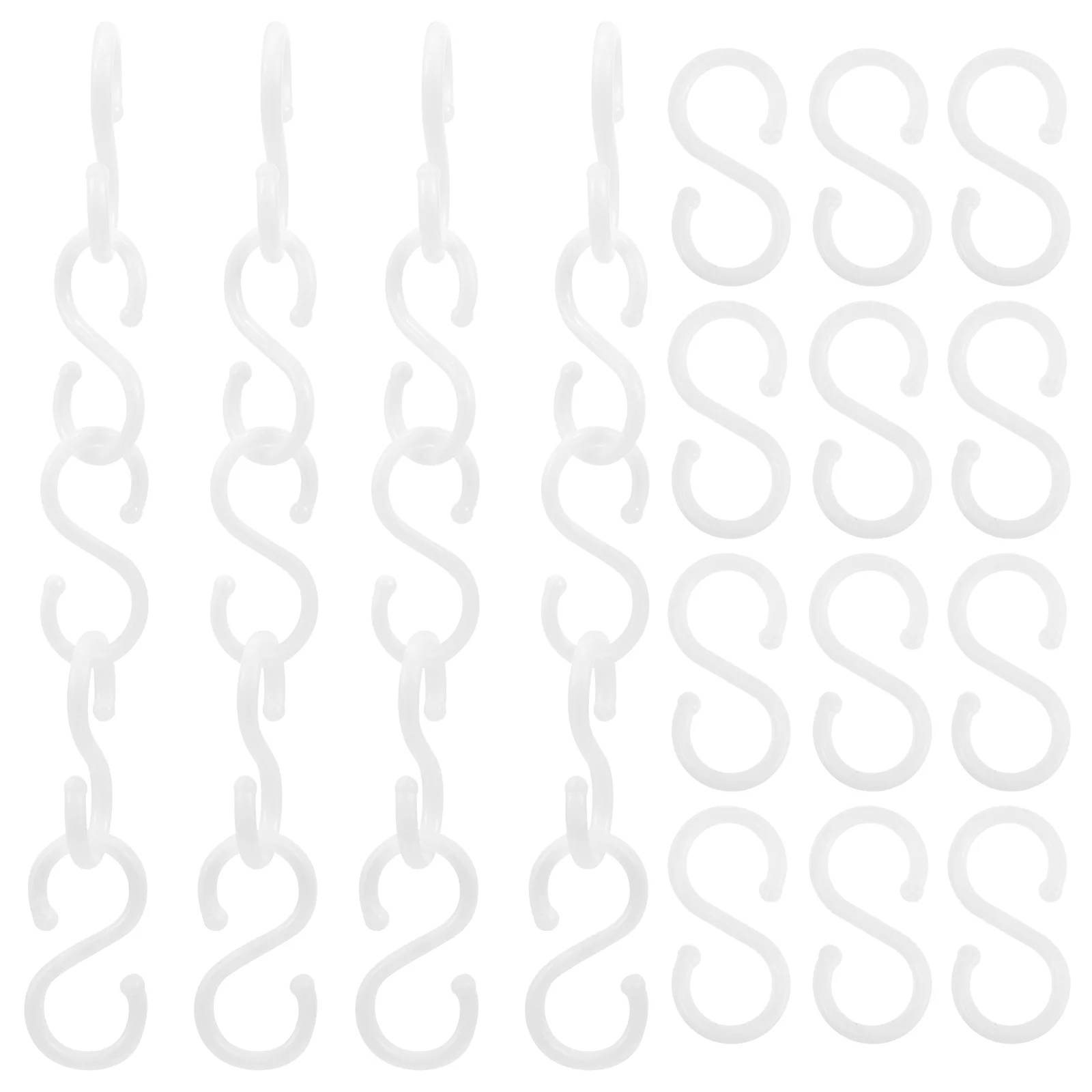 100 Pcs Plastic S Shaped Hooks Hangers Kitchen Bathroom Spoon Towel Clothes Utensils Retail Store Snack Hanging Pothooks Storage