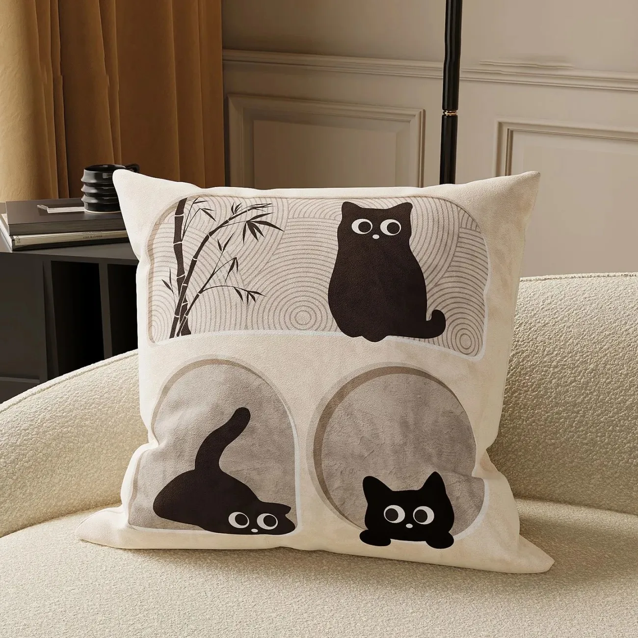 Cartoon Aesthetic Throw Pillow With Insert, Soft Back Cushion for Living Room Study Bedroom Bay Window, Pillow Cover Option