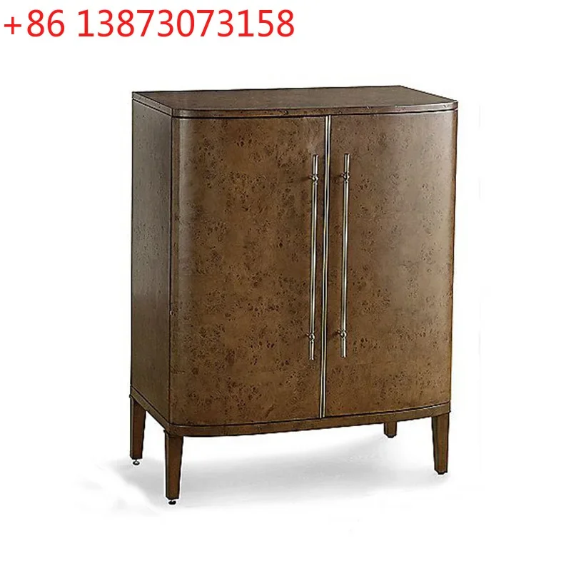 

French classical solid wood wine cabinet against the wall French retro home storage simple double door porch shoe cabinet