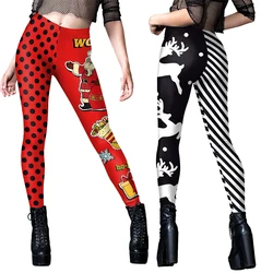 [You're My Secret] Christmas Leggings for Women Sexy Santa Claus Print Holiday Party Pants Female Funny Elastic Tights Trousers