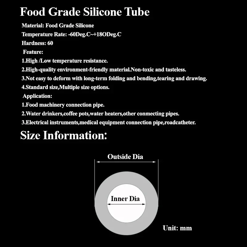 1~10m Silicone Tube White Flexible Aquarium Air Irrigation Pipes Water Connector Garden Hoses Food Grade Rubber Hose