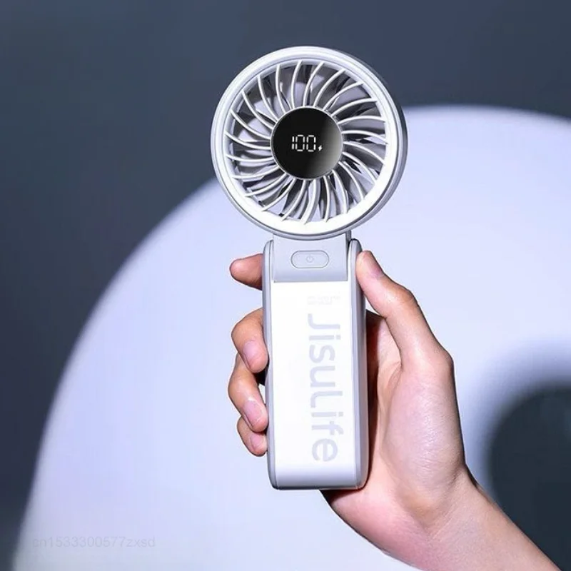 Xiaomi JISULIFE-Ventilateur de Cou Portable Pliable, 5000mAh, Chargement USB, Écran d'Affichage, Gér5 Speed Muet