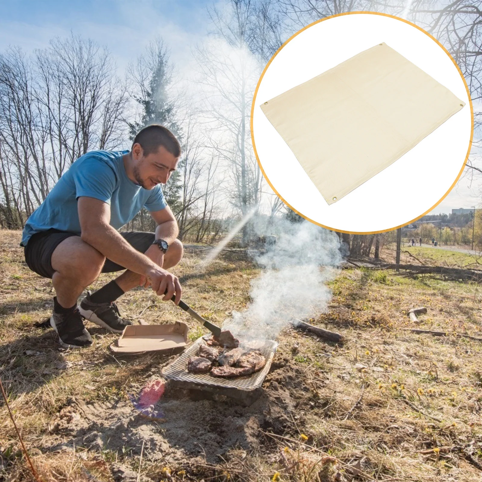 

Fireproof Cloth Barbecue Insulation Pad Heat Resistance Blanket For Outdoor Camping Fiber Waterproof