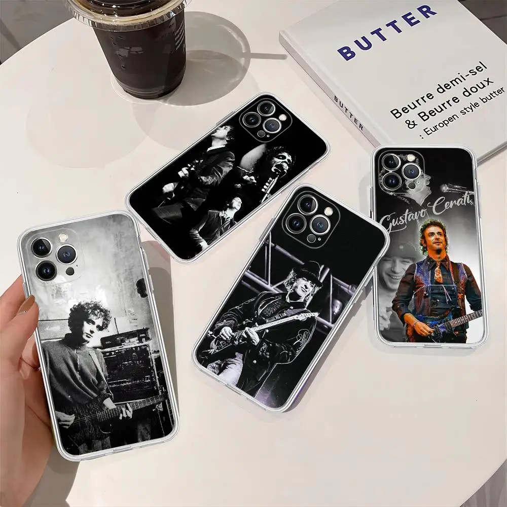 Funda de Silicona de Alta Gama Gustavo Cerati Soda Stereo para iPhone 16 15 Pro Max, iPhone 14 11 12 13 Pro