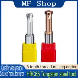 Nouveau DLC M1-M16 HRC65 Tridentate Filetage Fraise Bit Trois Dents En Aluminium Traitement Tungstène En Acier Alliage Filetage millsfresa