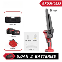 Electric Chainsaw Cordless Small Handheld Chain Saw With 2 Rechargeable Battery for Yard Work Tree Trimming Gardening