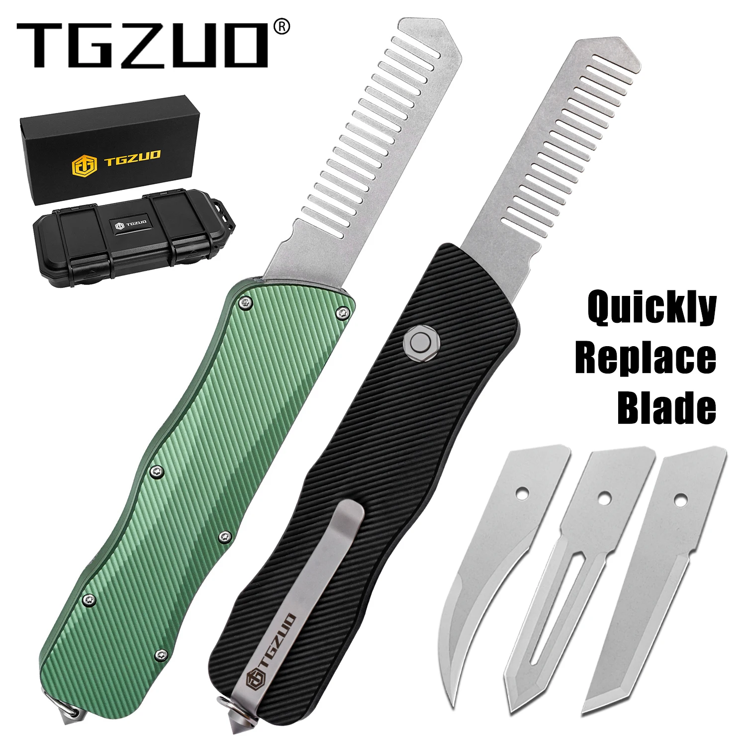 

Многофункциональный нож-расческа из алюминиевого сплава EDC, быстрая замена лезвия, антистатическая расческа из нержавеющей стали, инструмент для разбивания окон на открытом воздухе, НОВЫЙ