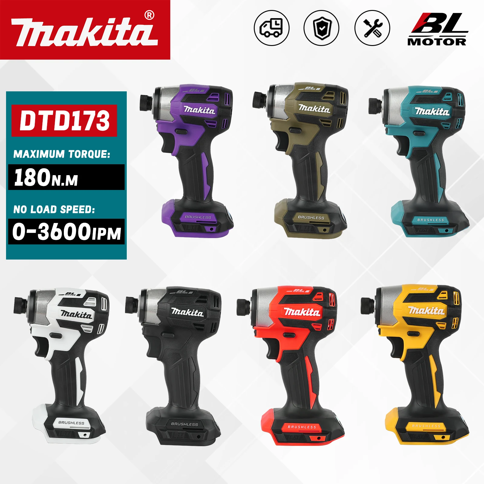 for-makita-dtd173-18v-li-ion-impact-screwdriver-180nm-dismantling-torque-cordless-tool-for-heavy-duty-screw-work
