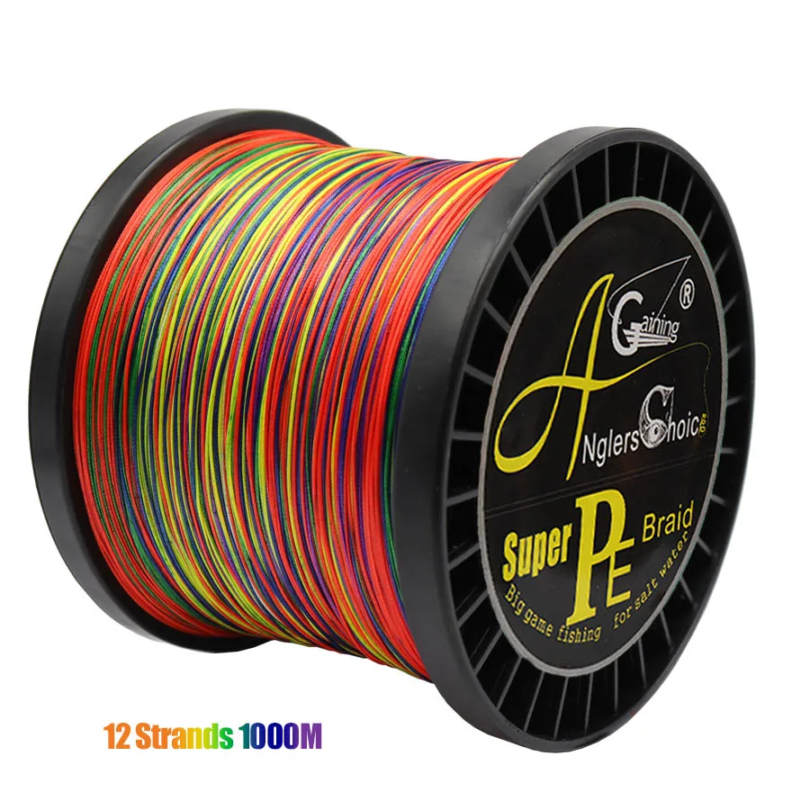 12 Strands Braided Fishing Line 1000m 1500m Abrasion Resistant Braided Line Extremely Thin Smooth Long Casting Line for Sea