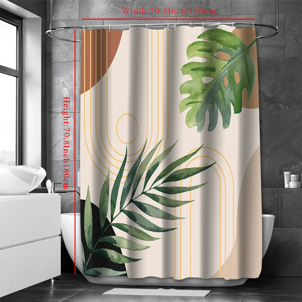 Bohemia Tropical Leaf Shower Curtain Waterproof With 12 Hooks Home Decor Free Ship Twinkling