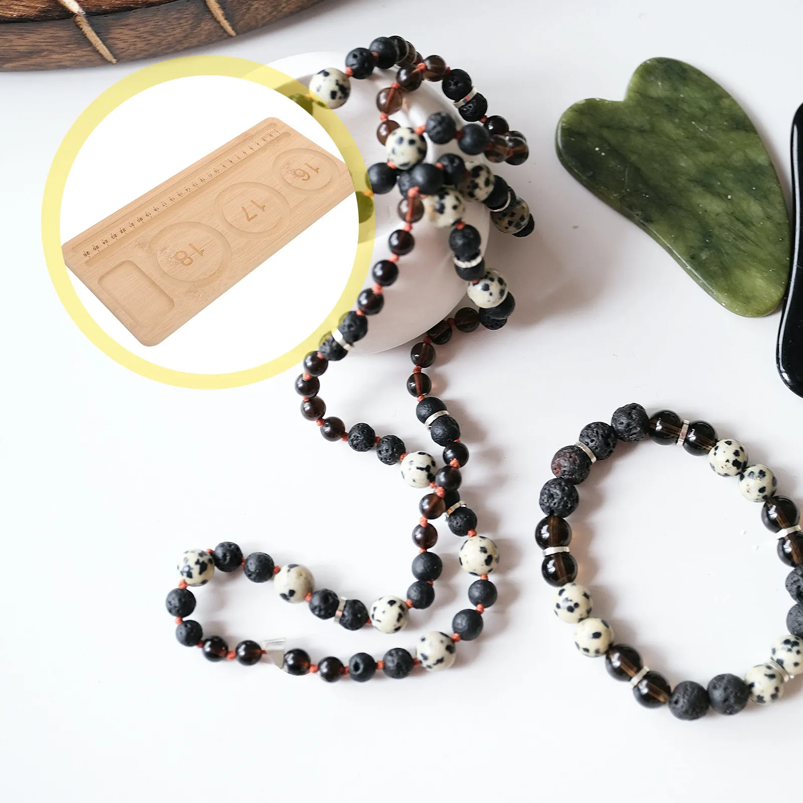 Wooden Bead Design Tray with Grooved Surface for Jewelry Making Sorting Stringing and Designing Necklaces Bracelets Craft Tool
