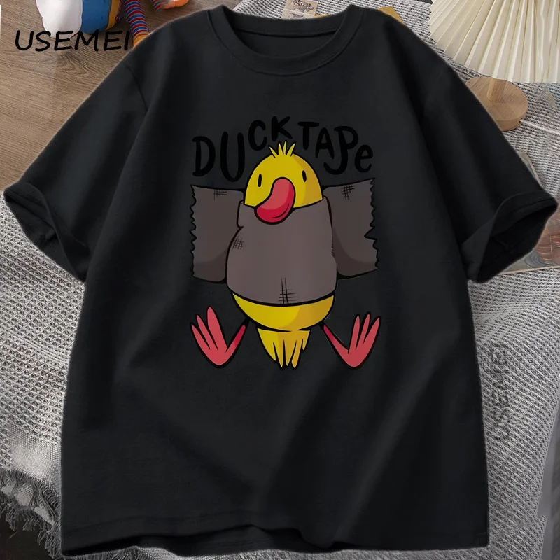 Funny T Shirt Duck Tape Print Cotton Tee  Men Women Casual Tshirts Graphic Tees Top Summer Short Sleeve Harajuku Streetwear