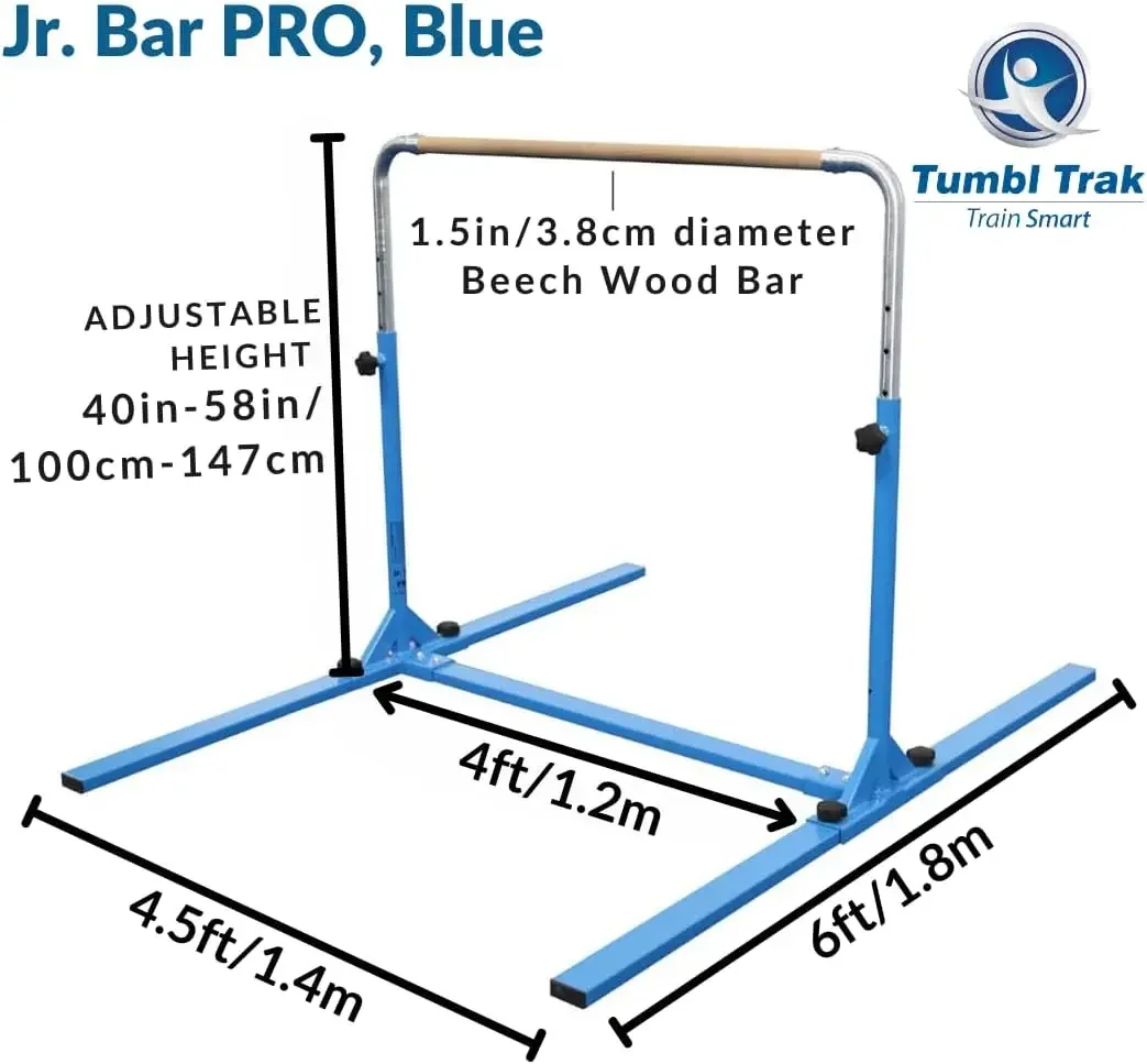 Trak Jr. Bar PRO Adjustable Height Horizontal Gymnastics Kip Bar for the Gym or Home