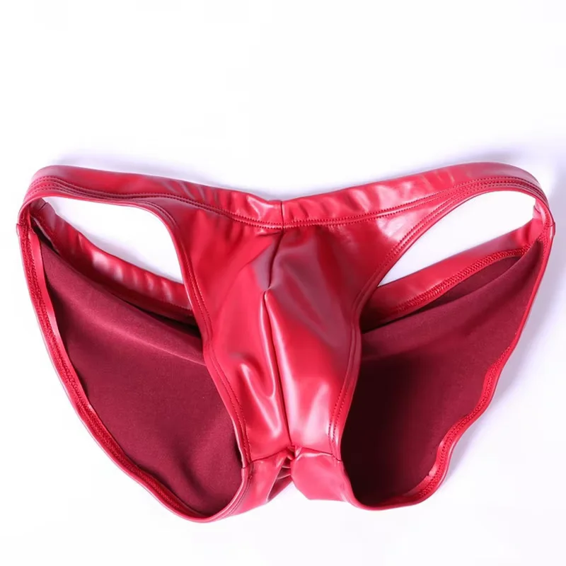 

Sexy Men Underwear Male Briefs Faux Leather Gay Mens Underpants Bikini Cueca Shorts Ropa Interior Hombre Panties Low Waist Brief