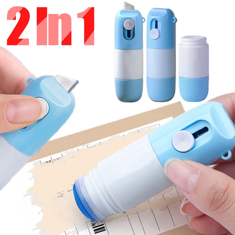 Fluido per la correzione della carta termica con coltello Apri scatola dei pacchi Gomma per protezione della privacy dei informazioni sull'identità anti-peep due in uno