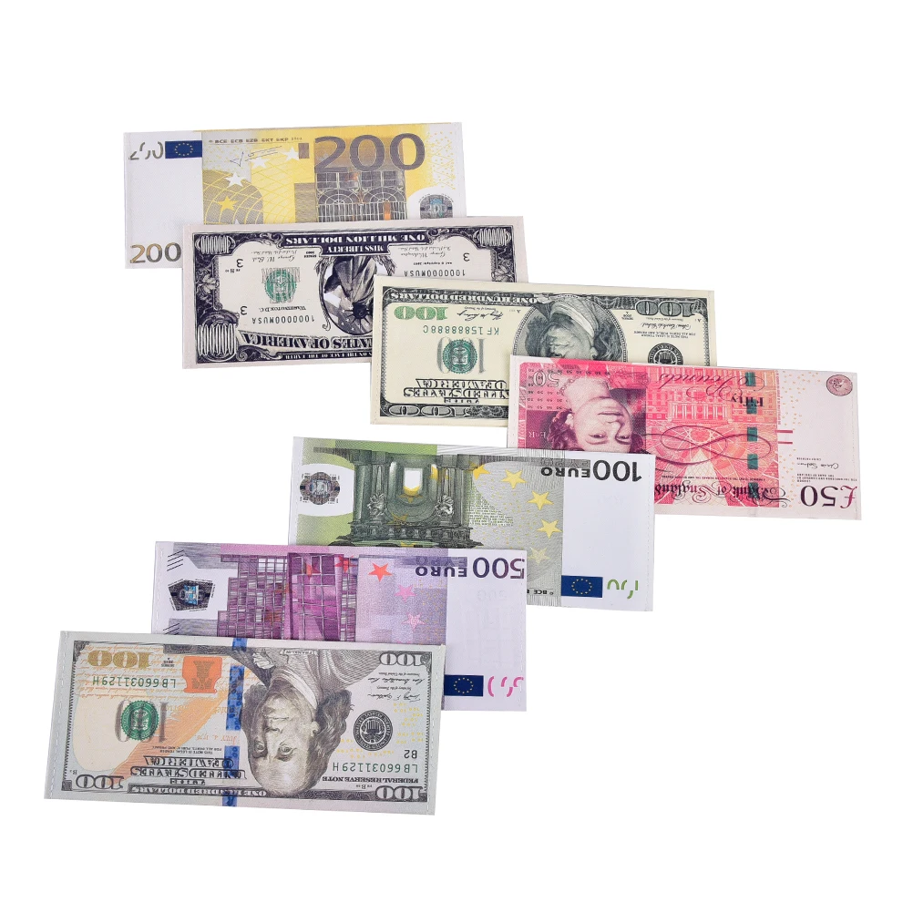 1PC قماش الإبداعية المحفظة شيك للجنسين رجل إمرأة عملة ملاحظات نمط جنيه الدولار اليورو محفظة عملة حقيبة
