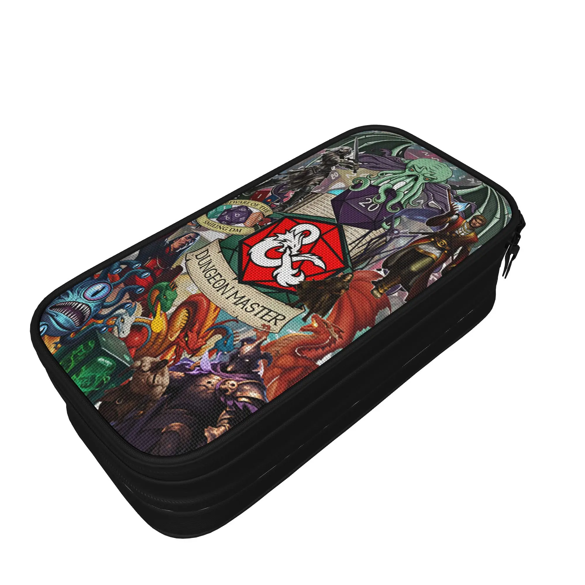 Dungeon Dragon DND Pencil Case  Double Layer Pencil Box Child Lovely Big School Pencil Cases Stationery