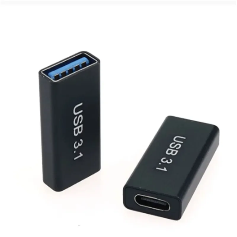 Tipo C ao adaptador USB 3.0, liga de alumínio, fêmea ao conversor fêmea, OTG