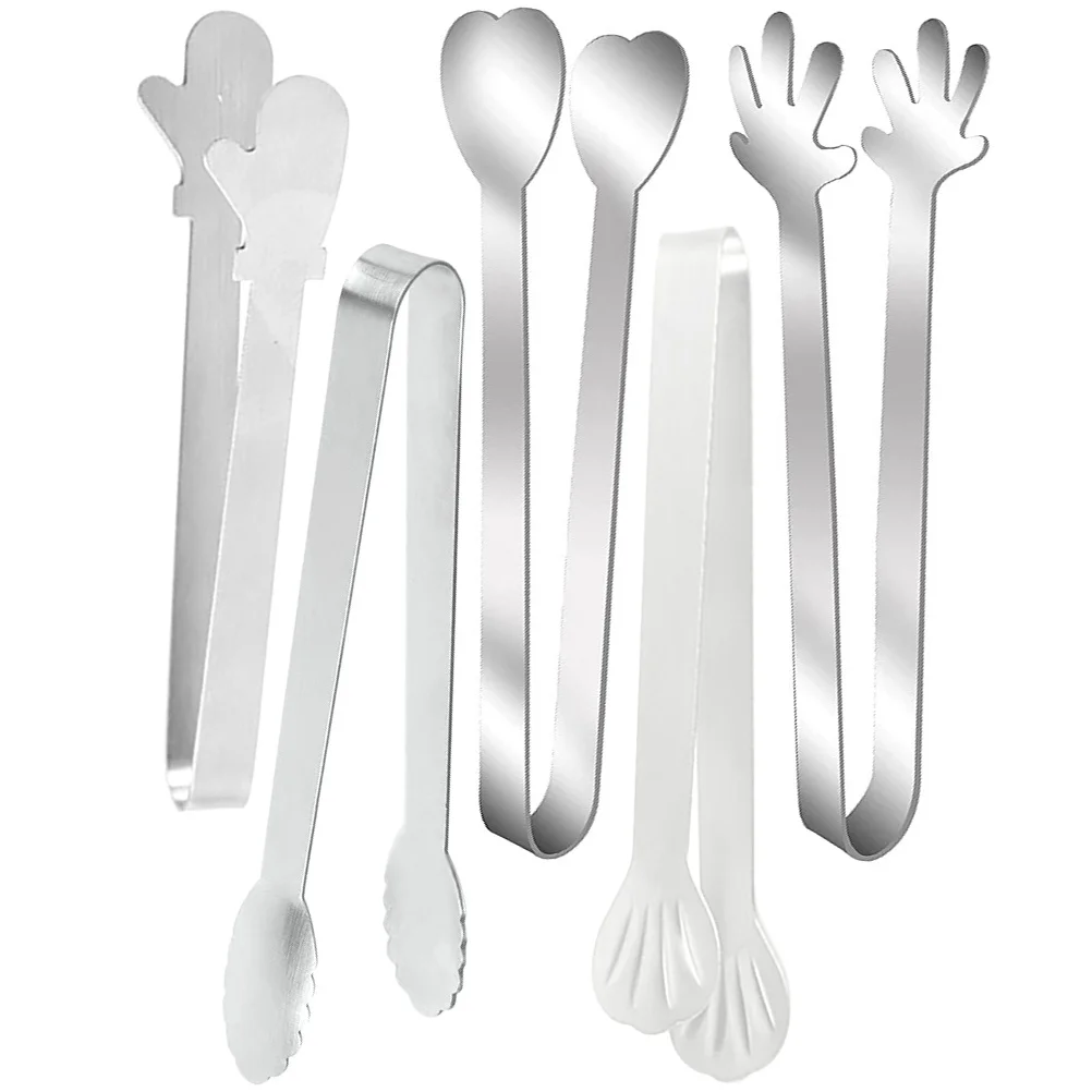 5 Buah Penjepit Makanan Baja Tahan Karat Anti Selip untuk Memasak Bbq Prasmanan Salad Steak Pembuka Roti Penyajian Serbaguna