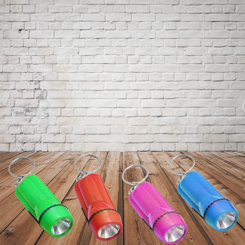 

24Pcs Compact Flashlight Torch LED Bright Light Keychain Lamp for Household Travel Survival Gear Lightweight Plastic Emergency