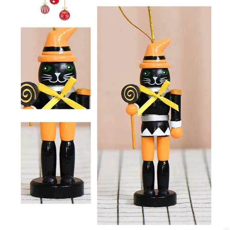 Halloween Nutcrackers Figures Halloween Wooden Nutcrackers Soldier,Halloween Nutcrackers Ornament for Party Home Decors J0MC