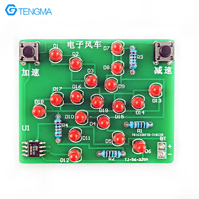 Elektrische Windmühle Single-Chip-Computer Spaß machen LED-Rotations lampe Leiterplatte Schweißen Übung DIY-Kit