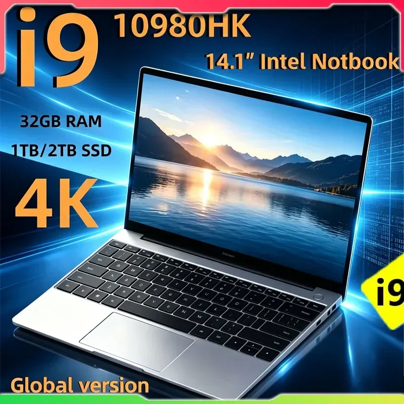 14.1 Inch Gaming Laptop Computer Intel Core i9 10980HK windows11 RAM Max 32GB DDR4 M.2 NVME 2TB SSD WiFi Office PC Notebook