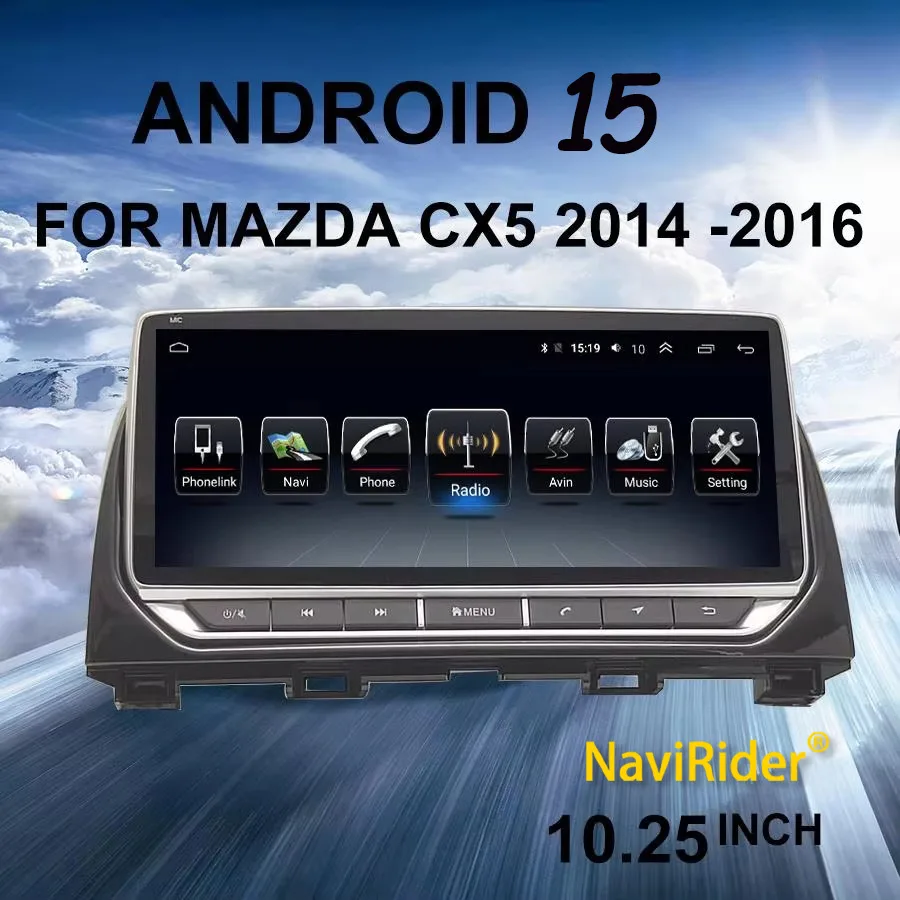 

Для Mazda 6 GJ CX5 CX-5 CX 5 2012-2015 Автомобильный радиоприемник с экраном 10,25 дюйма Android 15 Мультимедийный видеоплеер Стерео GPS-навигация