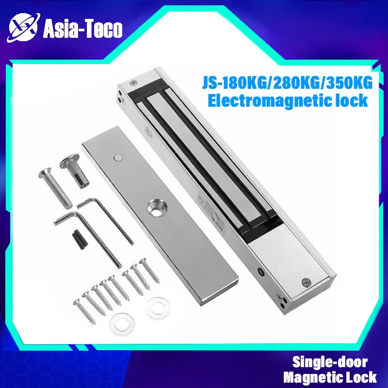 Electromagnetic Lock Kit Single Door 180kg/280kg Capacity with ZL Bracket Fail-Safe Installation for Security Systems