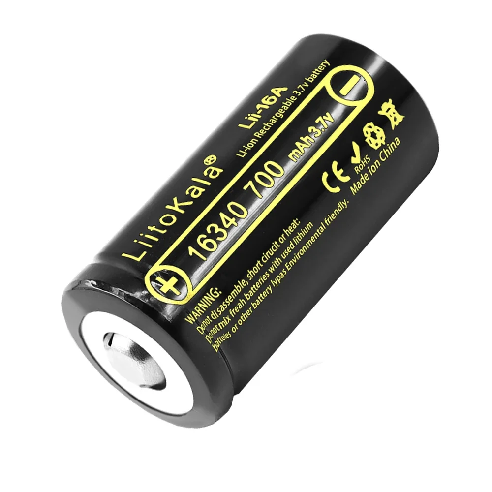 Liitokala-充電式バッテリー,ワイヤレスカメラ用充電器,Lii-16A, 3.7v,16340, 700mah,cr123a,cr17345,cr123a,4〜80個