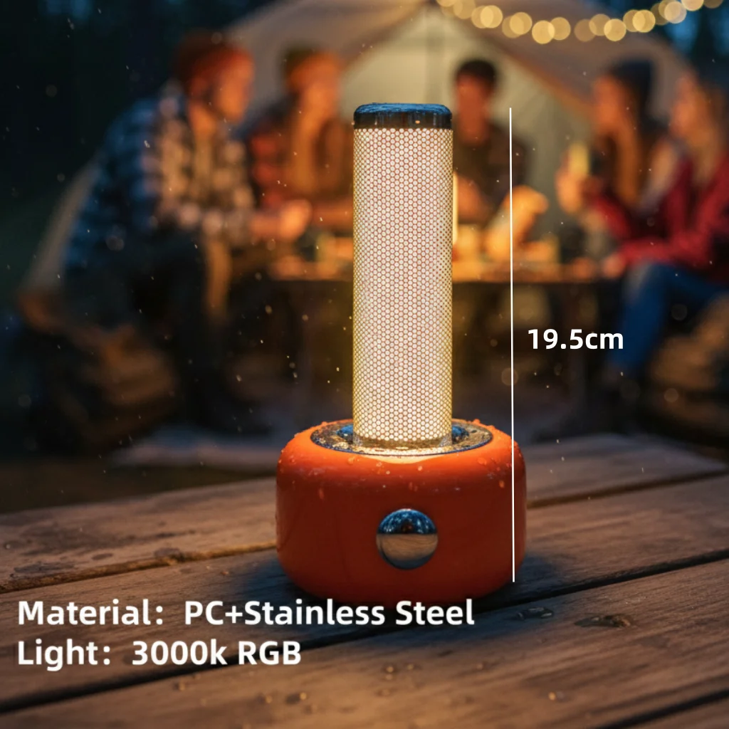 Outdoor Adventure Waterproof Lamp Led Figures Touch Switch USB Rechargeable Table Lamp Aluminum Glass Light Bedside Light Decro